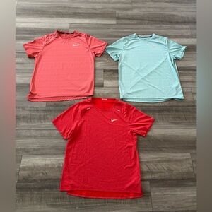 Lot Of 3 Men’s Nike Running Drifit Shirts Size Large Reflective Active Training